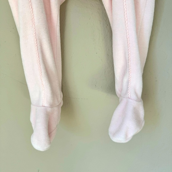 CATIMINI Paris Vintage Baby Girl Velour Romper Sleeper One Piece Pink - Picture 9 of 16